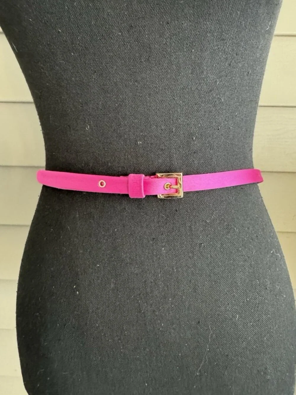 MAX MARA ITALY Thin Pink Crystal Satin Leather Belt M Medium 29-31